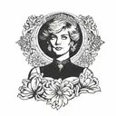 Princess Diana Black Revenge Dress Minimalistic tattoo design idea