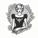Princess Diana Black Revenge Dress Minimalistic tattoo design idea