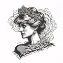 Princess Diana Black Revenge Dress Minimalistic tattoo design idea