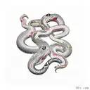 cherry blossom with snakes tattoo design idea