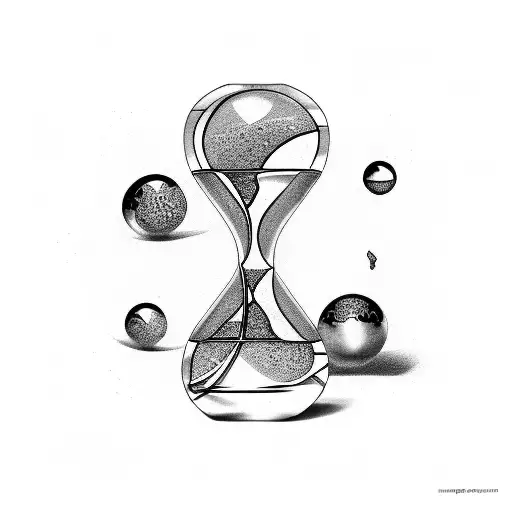 hourglass in the form of scales with two bowls tattoo design idea