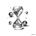 hourglass in the form of scales with two bowls tattoo design idea