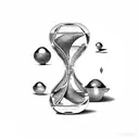 hourglass in the form of scales with two bowls tattoo design idea