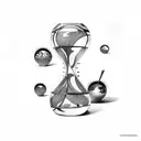 hourglass in the form of scales with two bowls tattoo design idea