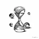 hourglass in the form of scales with two bowls tattoo design idea