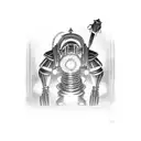 Big Daddy (Bouncer) from Bioshock with glowing red eyes tattoo design idea