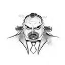 Big Daddy (Bouncer) from Bioshock with glowing red eyes tattoo design idea