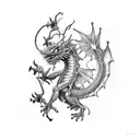 zipper dragon tattoo design idea