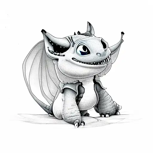 Stitch from Lilo and Stitch and Toothless from How to train your dragon tattoo design idea