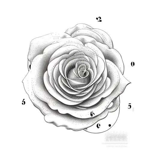 clock rose name tattoo design idea