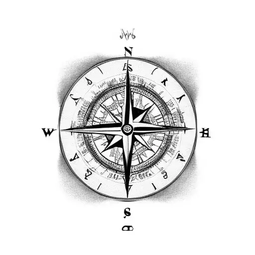 world map, compass and clock tattoo design idea