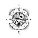world map, compass and clock tattoo design idea