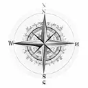 world map, compass and clock tattoo design idea