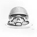 Army helmet with a dark and twisted design tattoo design idea
