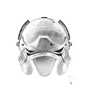 Army helmet with a dark and twisted design tattoo design idea