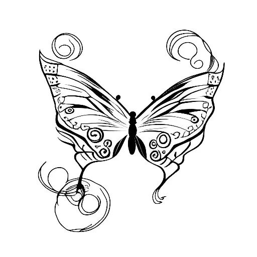Butterfly emo tattoo design idea