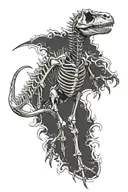 Dinosaur skeleton tattoo design idea