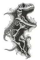 Dinosaur skeleton tattoo design idea