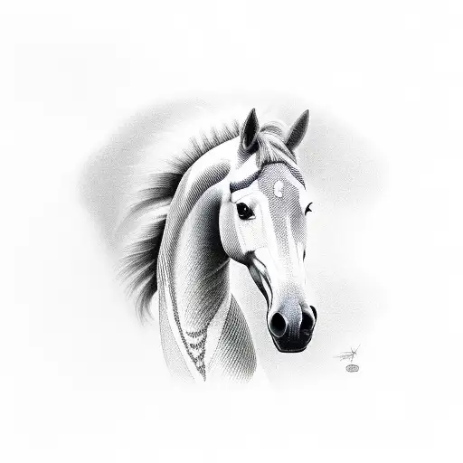 Checkerboard horse, psychedelic, colorful, without the color green tattoo design idea