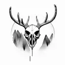 deer skull realistic tattoo design idea