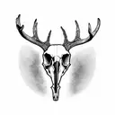 deer skull realistic tattoo design idea