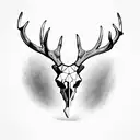 deer skull realistic tattoo design idea