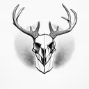 deer skull realistic tattoo design idea