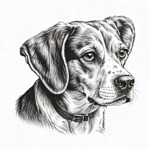 Beagle dog tattoo design idea