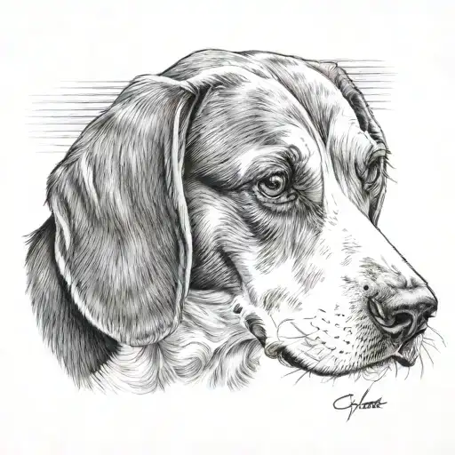 Beagle dog tattoo design idea