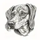 Beagle dog tattoo design idea