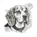 Beagle dog tattoo design idea