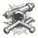 cyclops hammer and anvil forge hanmering tattoo design idea