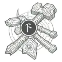 cyclops hammer and anvil forge hanmering tattoo design idea