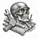 cyclops hammer and anvil forge hanmering tattoo design idea