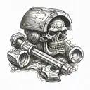 cyclops hammer and anvil forge hanmering tattoo design idea