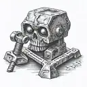 cyclops hammer and anvil forge hanmering tattoo design idea