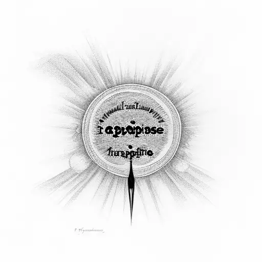 sunrise over a field with "in happiness, in kindness" inscribed tattoo design idea