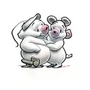 Pooh and piglet carrying a chocolate bar  tattoo design idea