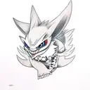 gengar vs lucario tattoo design idea