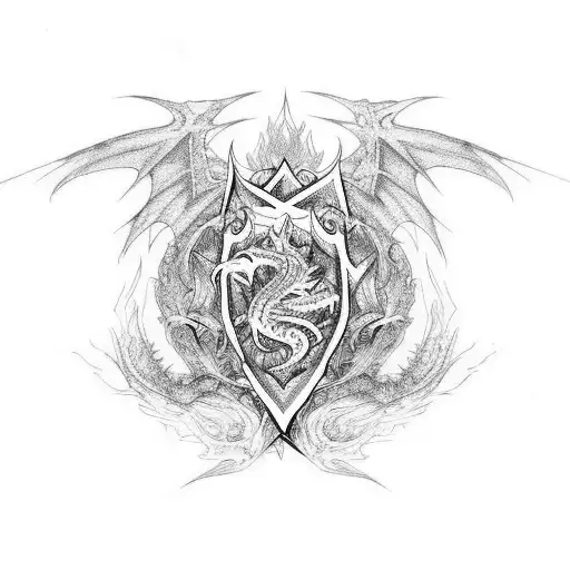 7 deadly sins dragon wrath tattoo design idea