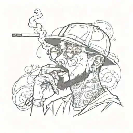 CJ smoking graffiti tattoo design idea