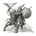 viking battle tattoo design idea