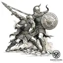 viking battle tattoo design idea