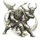 viking battle tattoo design idea