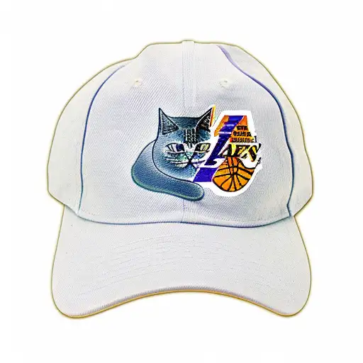 Cat wearing a Lakers hat tattoo design idea