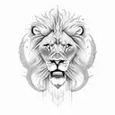 Lion and sargatanus demon tattoo design idea