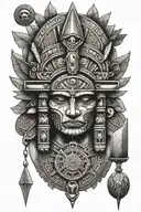 see no evvil mayan with pyramids include the eye tattoo design idea