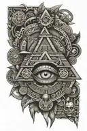 see no evvil mayan with pyramids include the eye tattoo design idea