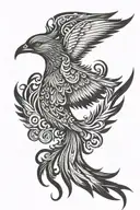 phoenix bird with outstretched wings tattoo design idea