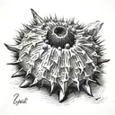 sea urchin tattoo design idea